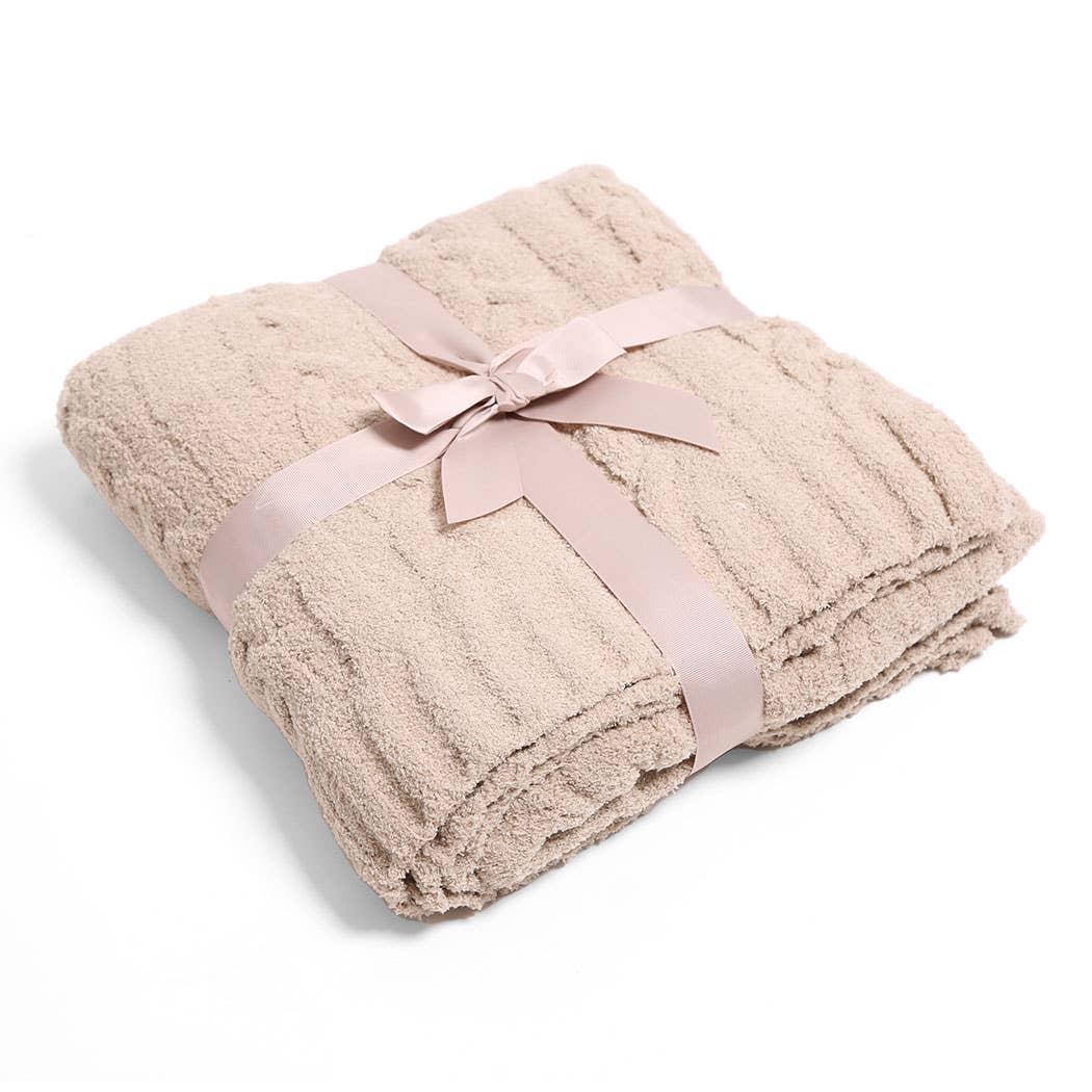 Braided Cable Knit Luxury Soft Throw Blanket - HER Home Design Boutique